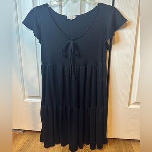 Black midi summer dress